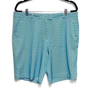 Lady Hagen Shorts Women's Size 14 Teal Geometric Tropical 10" NEW G18